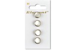 Sirdar Elegant Round Shanked Plastic Buttons, Pearlescent White/Silver, 11mm (pack of 4)