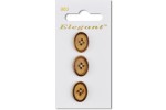 Sirdar Elegant Oval 4 Hole Rimmed Wooden Buttons, Natural Wood, 19mm (pack of 3)
