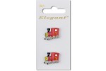 Sirdar Elegant Shanked Train Buttons, Red, 25mm (pack of 2)
