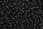 Toho Glass Seed Beads, Opaque Frosted Jet Black (0049F) - Size 8, 3mm