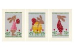 Vervaco - Greeting Cards - Easter Rabbits - Set Of 3 (Cross Stitch Kit)