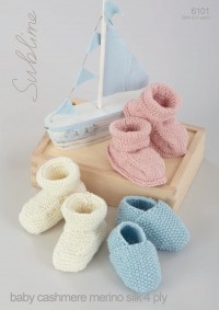 Sublime 6101 Sublime Baby Cashmere Merino Silk 4 Ply Shoes and Bootees (leaflet)