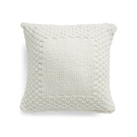 Bernat - Check Border Knit Pillow in Forever Fleece (downloadable PDF)