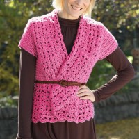 Bernat - Crochet Vest with Shawl Collar in Satin (downloadable PDF)