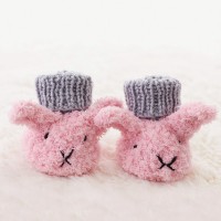 Bernat - Itty Bitty Fuzzy Wuzzy Bunny Booties in Pipsqueak and Softee Baby (downloadable PDF)