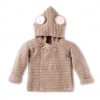 Bernat - Mousie Crochet Hoodie in Softee Baby (downloadable PDF)