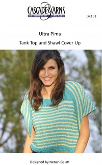 Cascade DK151 - Tank Top & Shawl Cover Up in Ultra Pima (downloadable PDF)