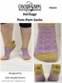 Cascade FW223 - Pom-Pom Socks in Heritage (downloadable PDF)