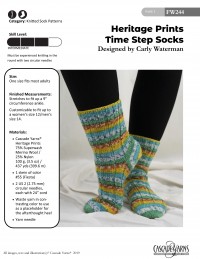 Cascade FW244 - Time Step Socks in Heritage Prints (downloadable PDF)