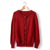 Caron - Adult's Knit Crew Neck Cardigan in Simply Soft (downloadable PDF)
