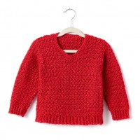 Caron - Adult's Crochet V-Neck Pullover in Simply Soft (downloadable PDF)