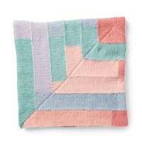 Caron - Around the Corner Knit Blanket in Baby Cakes (downloadable PDF)