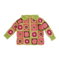 Caron - Bright and Bold Crochet Granny Square Cardigan in Simply Soft (downloadable PDF)