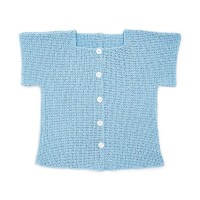Caron - Button Up Crochet Top in Cotton Ripple Cakes (downloadable PDF)