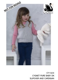Cygnet 1323 - Slipover and Cardigan in Pure Baby DK (downloadable PDF)