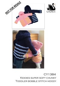 Cygnet 1384 - Toddler Bobble Stitch Hoody in Kiddies Supersoft Chunky (downloadable PDF)