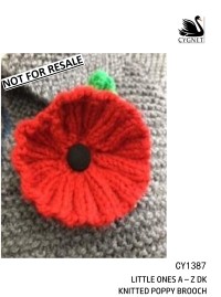 Cygnet 1387 - Knitted Poppy Brooch in Little Ones A-Z (downloadable PDF)