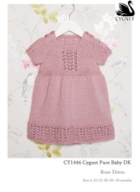 Cygnet 1446 - Rose Dress in Pure Baby DK (downloadable PDF)