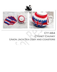 Cygnet 1464 - Union Jack Tea Cosy & Coasters in Cygnet Chunky (downloadable PDF)
