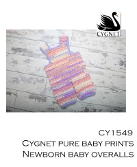 Cygnet 1549 - Newborn Baby Overalls in Pure Baby Prints DK (downloadable PDF)