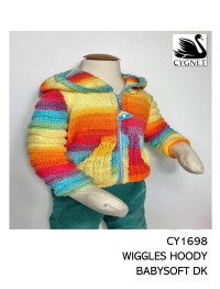 Cygnet 1698 - Wiggles Hoody in Baby Colour Soft DK (downloadable PDF)