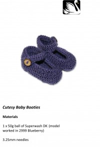 Cygnet - Cutesy Baby Booties in Pure Wool Superwash DK (downloadable PDF)