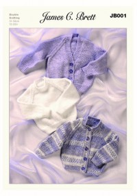 James C Brett 001 Cardigans and Sweater in Magi Knit DK or Supreme Baby DK  (leaflet)