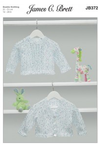 James C Brett 372 Cardigan and Sweater in Baby Twinkle Prints DK (leaflet)