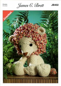 James C Brett 402 Rory the Lion Toy in Flutterby Chunky (leaflet)