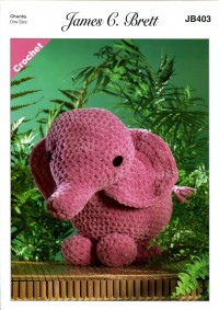 James C Brett 403 Ellie the Elephant Toy in Flutterby Chunky (leaflet)