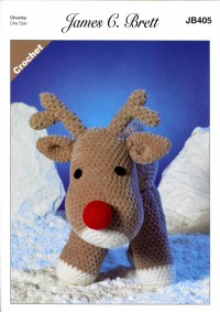 James C Brett 405 Rudolf the Reindeer Toy in Flutterby Chunky (leaflet)