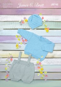 James C Brett 742 Sweater, Shorts and Hat in Happiness DK (leaflet)