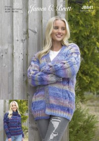 James C Brett 841 Sweater and Cardigan in Marble Chunky (leaflet)
