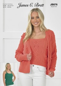 James C Brett 876 Cardigan and Tops in It's Pure Cotton DK (leaflet)