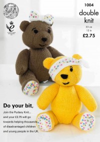 King Cole 1004 Pudsey and Girl Bear in Big Value DK (leaflet)
