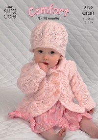 King Cole 3136 Coat, Dress, Sweater and Hat in Comfort Aran (leaflet)