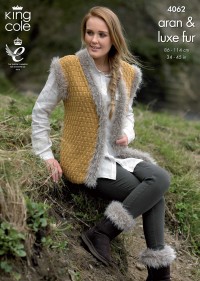 King Cole 4062 Jacket, Gilet and Boot Toppers (downloadable PDF)