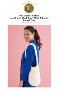 Lion Brand 10173 - Bucket Tote in Wool-Ease Thick & Quick (downloadable PDF)