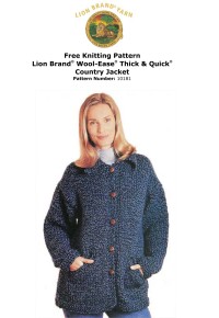 Lion Brand 10181 - Country Jacket in Wool-Ease Thick & Quick (downloadable PDF)