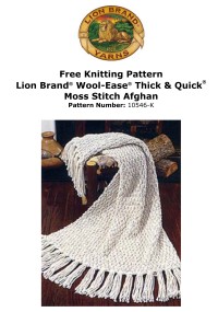 Lion Brand 10546-K - Moss Stitch  Afghan in Wool-Ease Thick & Quick (downloadable PDF)