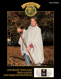 Lion Brand 1164A - Knit Warm Winter Poncho in Wool-Ease Thick & Quick (downloadable PDF)