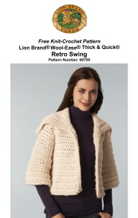 Lion Brand  60705 - Crochet Retro Swing Jacket in Wool-Ease Thick & Quick (downloadable PDF)
