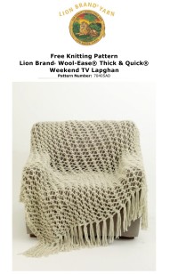 Lion Brand  70405AD - Weekend TV Lapghan in Wool-Ease Thick & Quick (downloadable PDF)