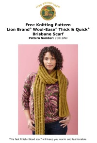 Lion Brand  90619AD- Brisbane Scarf in Wool-Ease Thick & Quick (downloadable PDF)