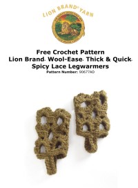 Lion Brand 90677AD - Spicy Lace Legwarmers in Wool-Ease Thick & Quick (downloadable PDF)