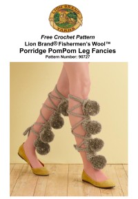 Lion Brand 90727 - Porridge PomPom Leg Fancies in Fishermens Wool (downloadable PDF)