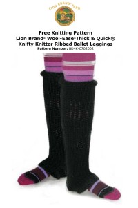 Lion Brand BK4K-0702002 - Knifty Knitter Ribbed Ballet Leggings in Wool-Ease Thick & Quick (downloadable PDF)