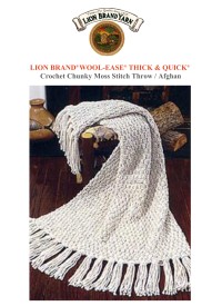 Lion Brand - Crochet Chunky Moss Stitch Throw/Afghan in Wool-Ease Thick & Quick (downloadable PDF)