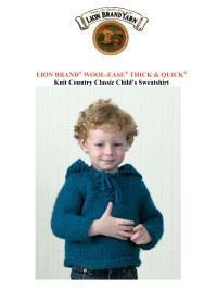 Lion Brand - Country Classic Child's Sweater in Wool Ease Thick & Quick (downloadable PDF)