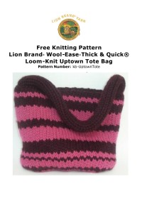 Lion Brand - Loom-Knit Uptown Tote Bag in Wool-Ease Thick & Quick (downloadable PDF)